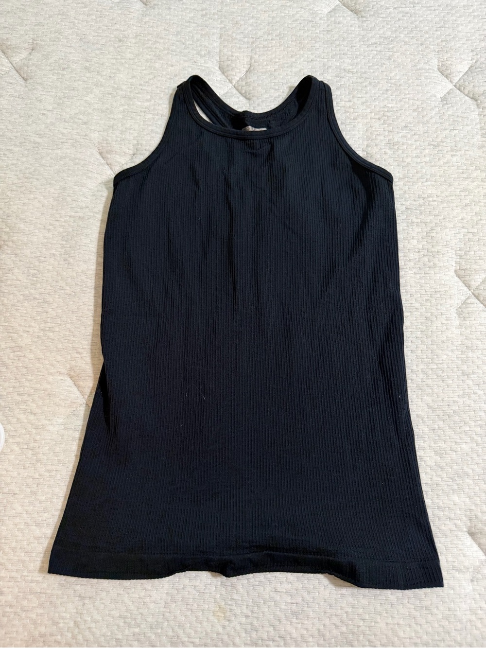 Athleta Black Ribbed Racerback Tank